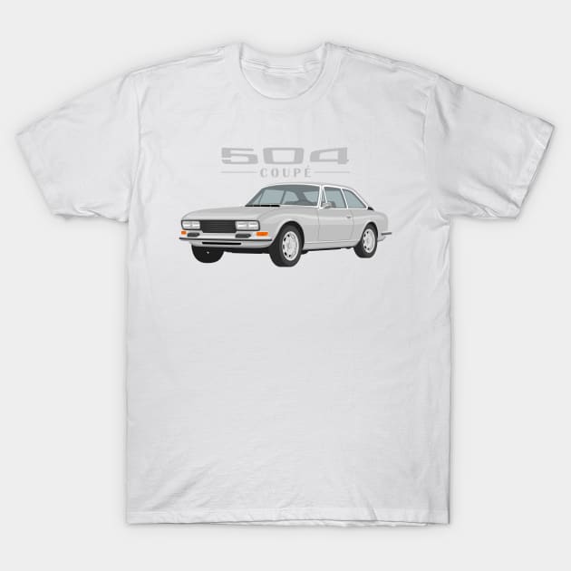 504 Coupé Cabriolet Coupe grey T-Shirt by creative.z